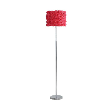 63"In Red Roses In Bloom Acrylic Metal Floor Lamp