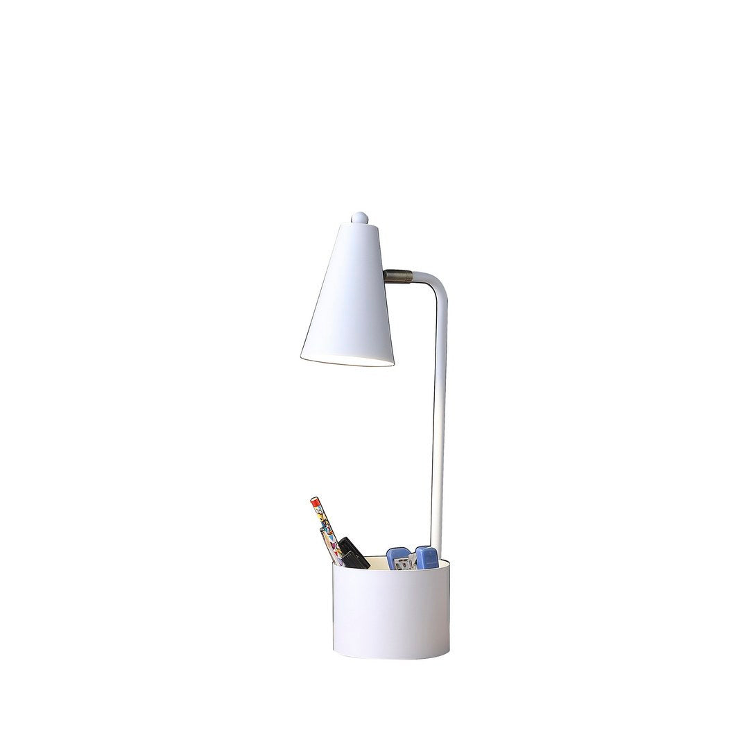 19.5" In Student White Metal Task Desk Lamp W