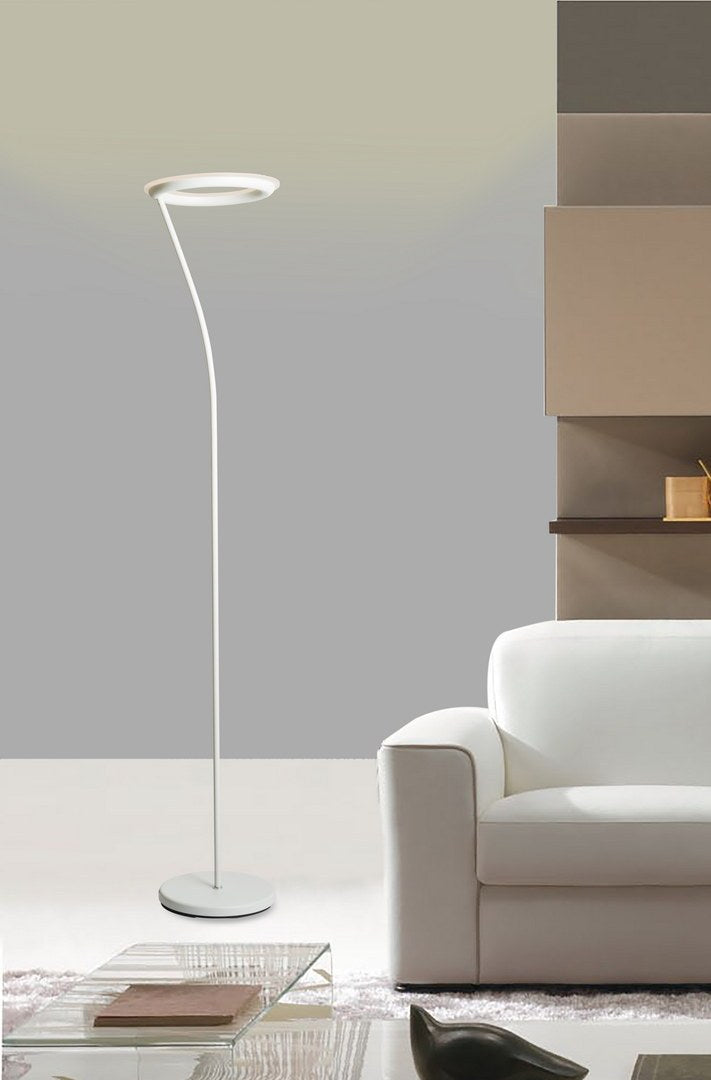 73" Tall Metal Torchiere Floor Led Lamp With Halo