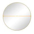 Wall Mirror 39 Inch Gold Circular Mirror Metal Framed gold-glass