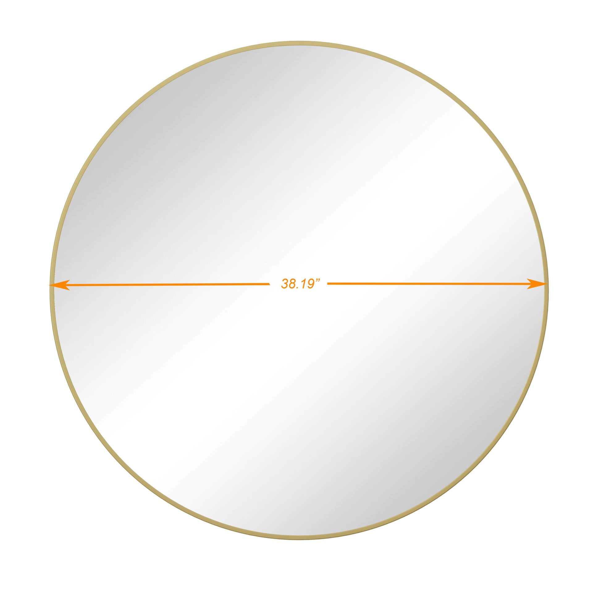 Wall Mirror 39 Inch Gold Circular Mirror Metal Framed gold-glass