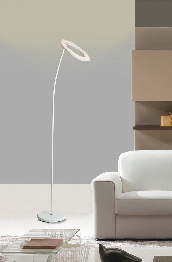 73" Tall Metal Torchiere Floor Led Lamp With Halo