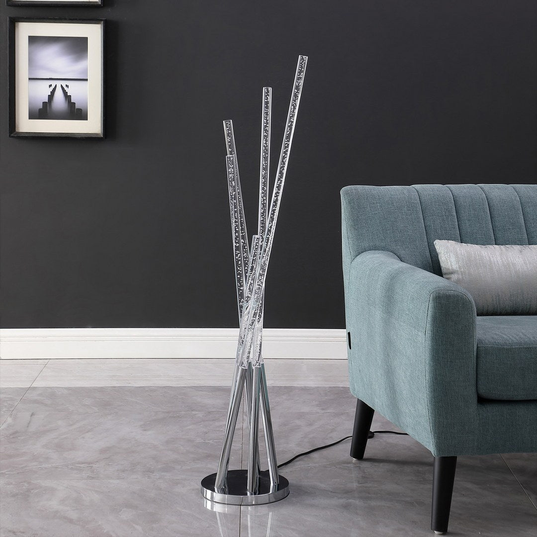 48.75" In Carina Modern 5 Acrylic Upright Legs Stix silver-metal