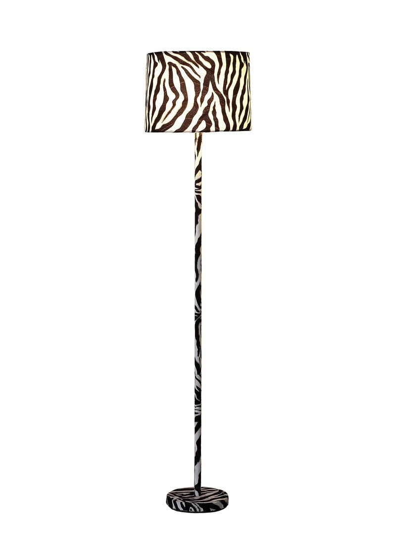 59" Faux Suede Zebra Print Floor Lamp -