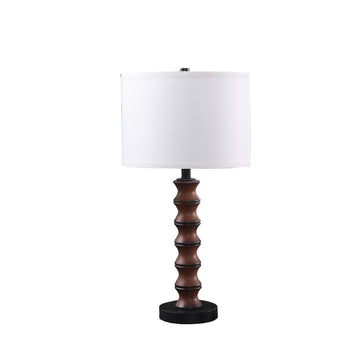 27.5" In Coastal Littoral Wood Insp Modern Table Lamp cherry-polyresin