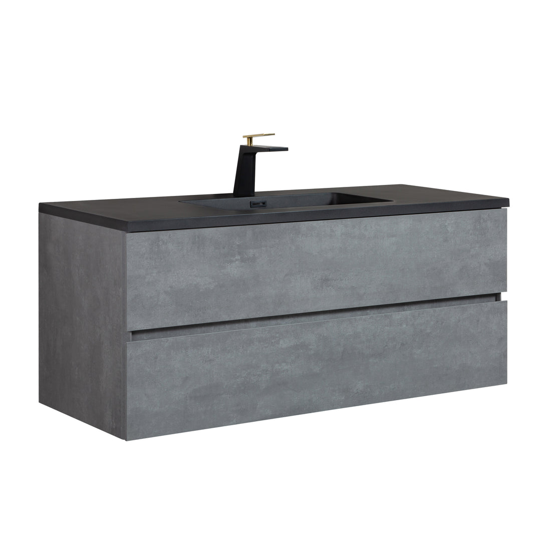 Wall Mounted Single Bathroom Vanity in Ash Gray