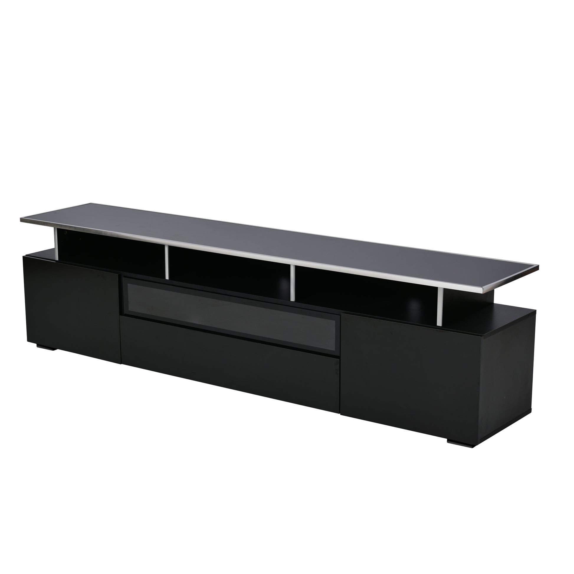 Modern Tv Stand With Push To Open Doors, Uv High