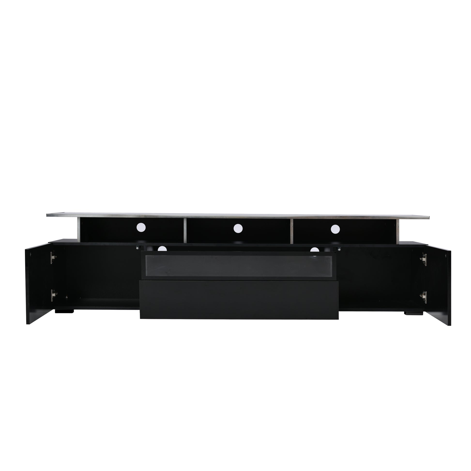 Modern Tv Stand With Push To Open Doors, Uv High