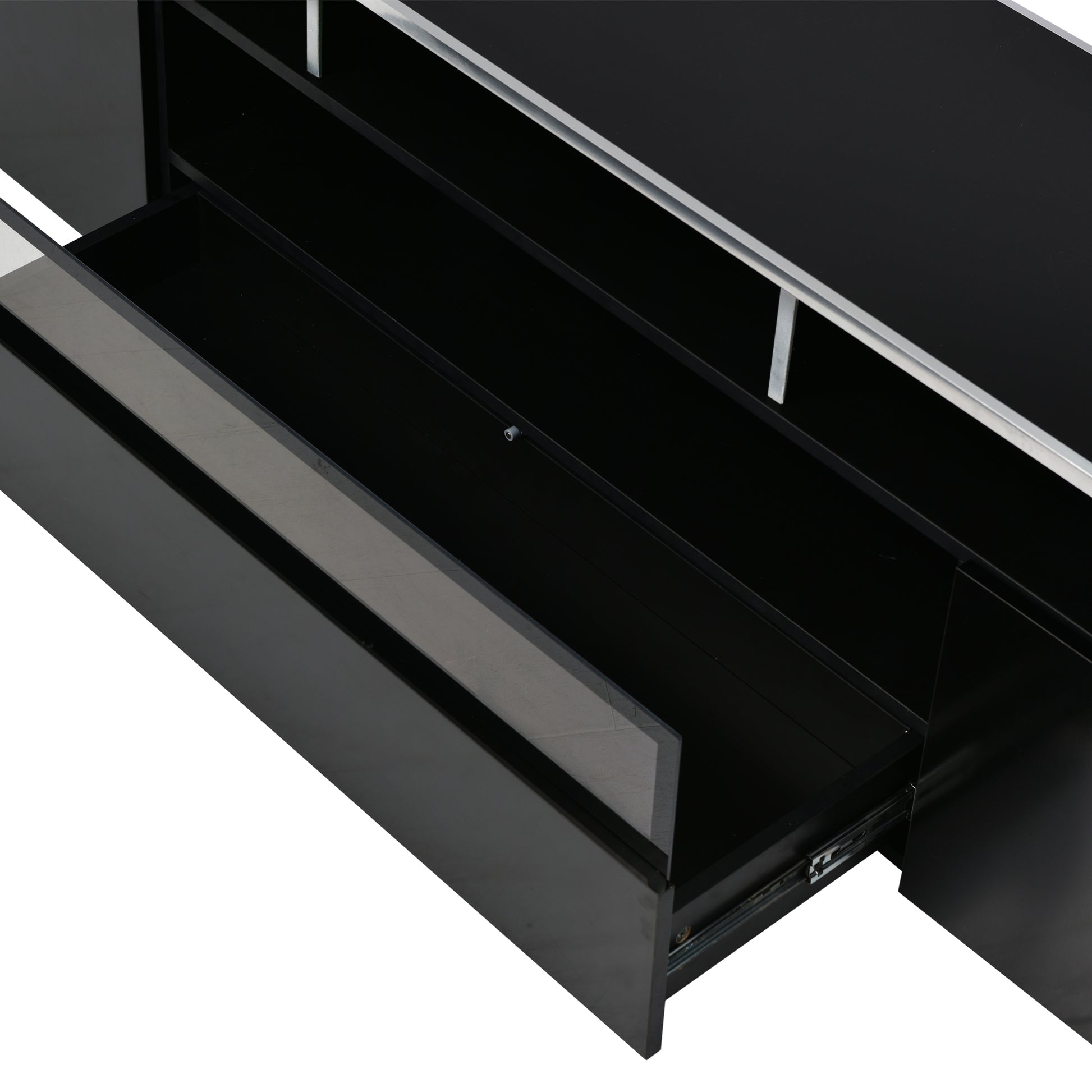 Modern Tv Stand With Push To Open Doors, Uv High