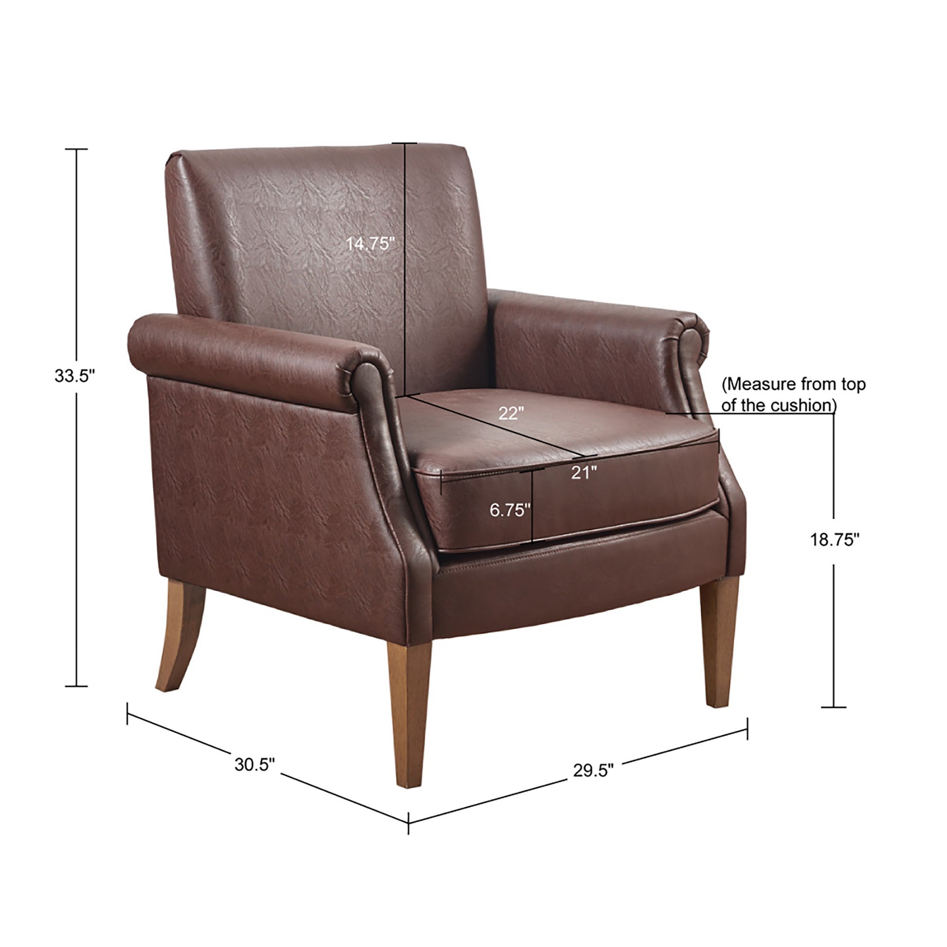 Faux Leather Accent Arm Chair