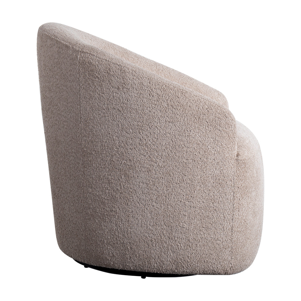 Upholstered 360 Degree Swivel Chair beige-polyester