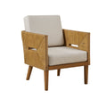 Handcrafted Rattan Upholstered Accent Arm Chair