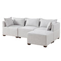 Modular Ottoman ivory-polyester