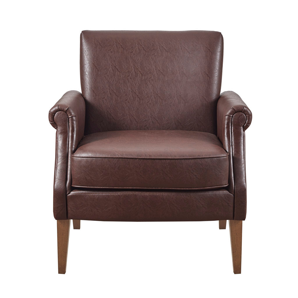 Faux Leather Accent Arm Chair