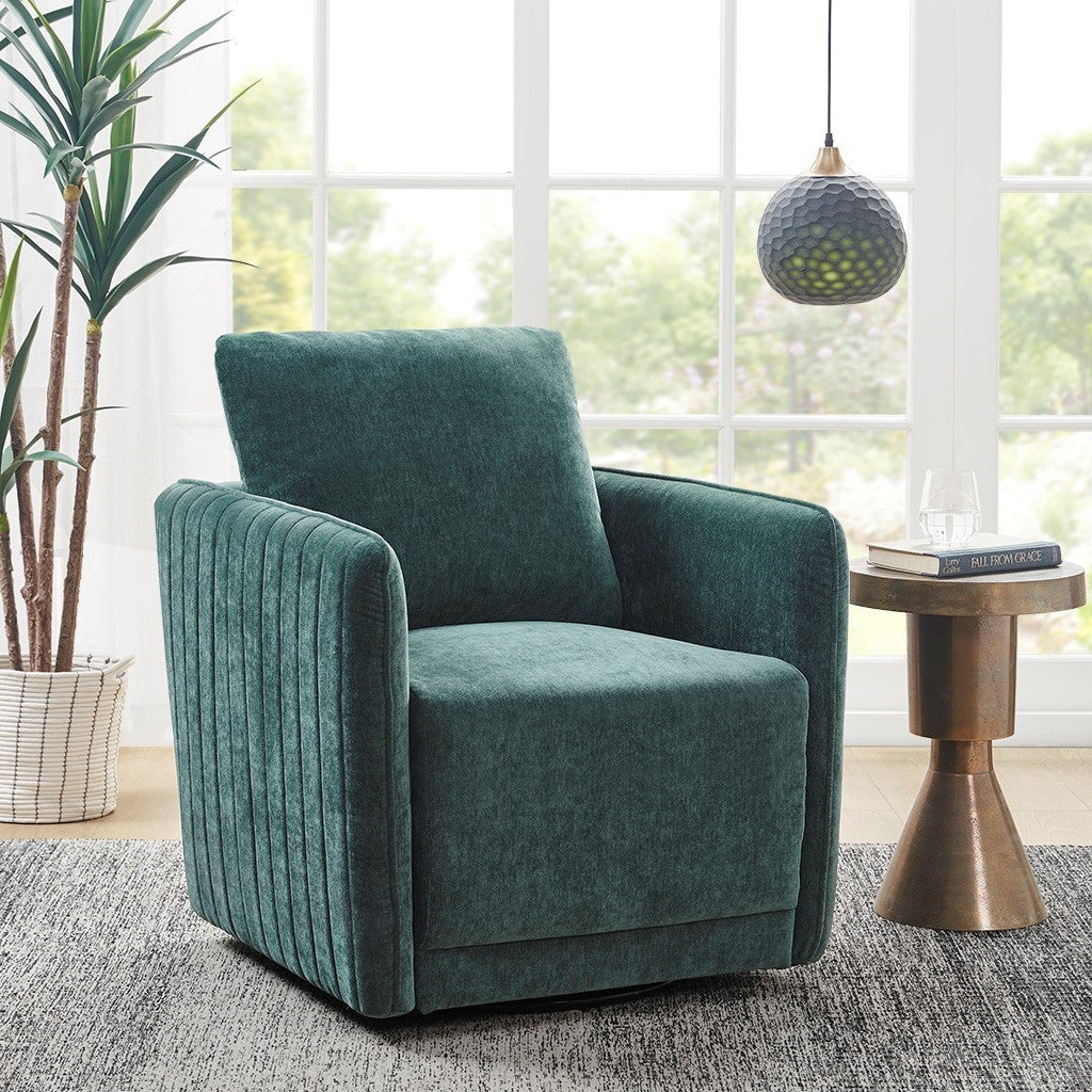 Upholstered 360 Degree Swivel Chair green-polyester