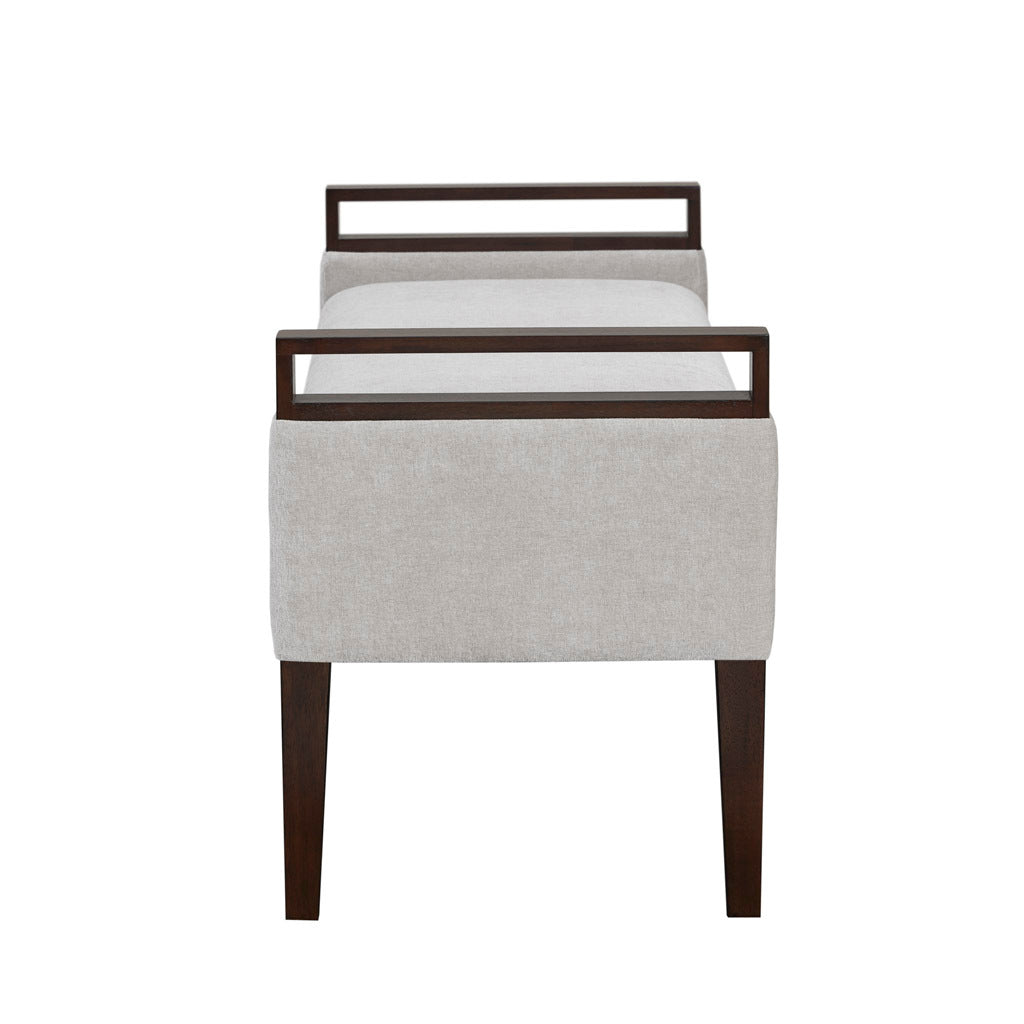 Upholstered Accent Bench light grey-polyester