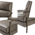Faux Leather Channel Accent Armchair