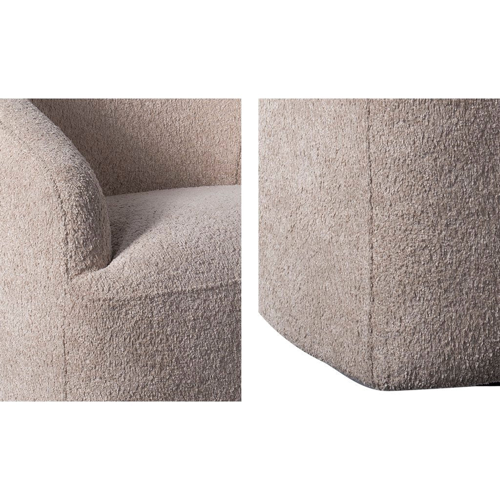 Upholstered 360 Degree Swivel Chair beige-polyester