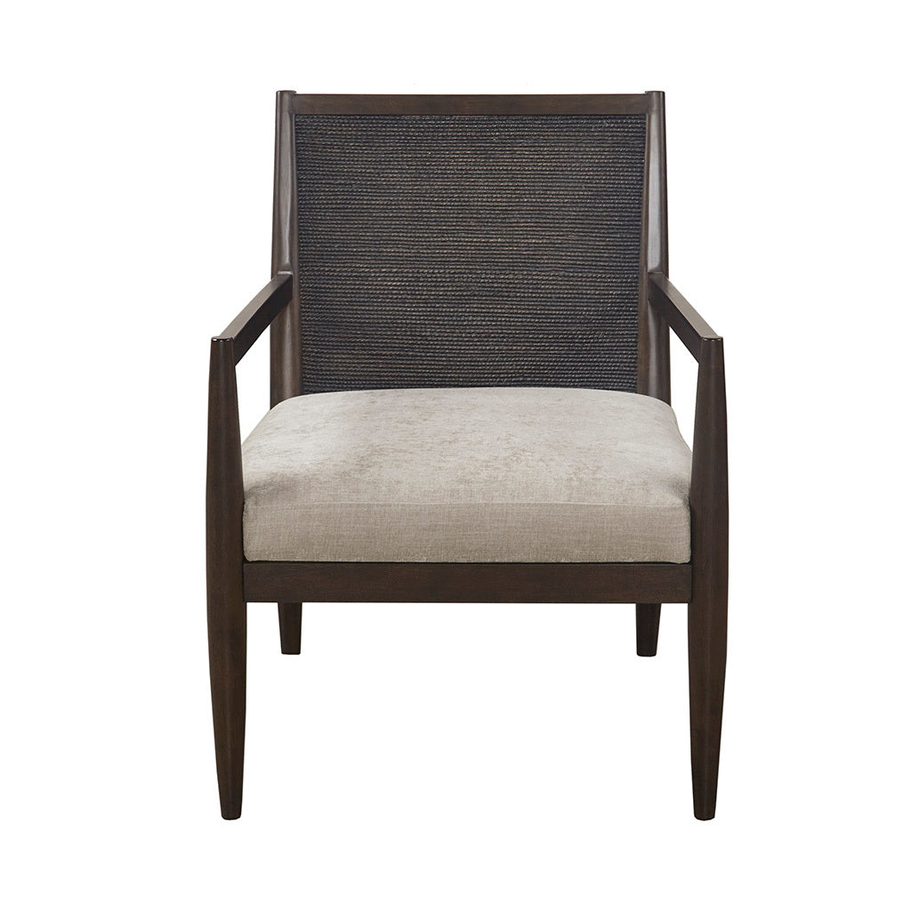 Handcrafted Seagrass Back Armchair with Removable