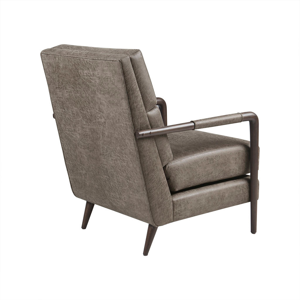 Faux Leather Channel Accent Armchair