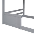 Twin over Twin Bunk Bed with Roof and Window, with gray-solid wood+mdf