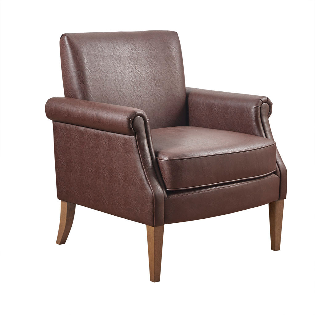 Faux Leather Accent Arm Chair