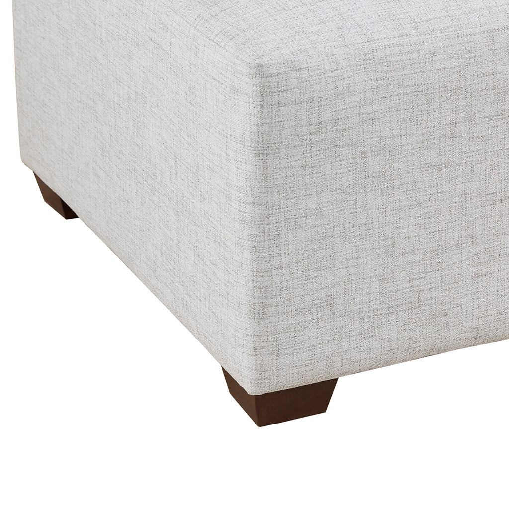 Modular Ottoman ivory-polyester