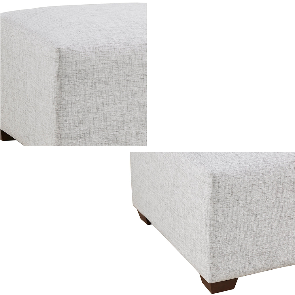 Modular Ottoman ivory-polyester