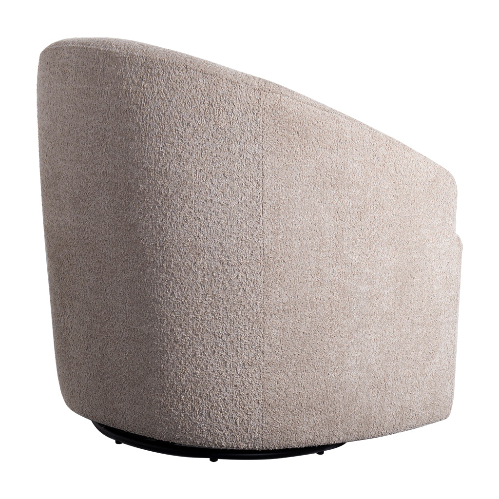 Upholstered 360 Degree Swivel Chair beige-polyester