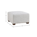 Modular Ottoman ivory-polyester