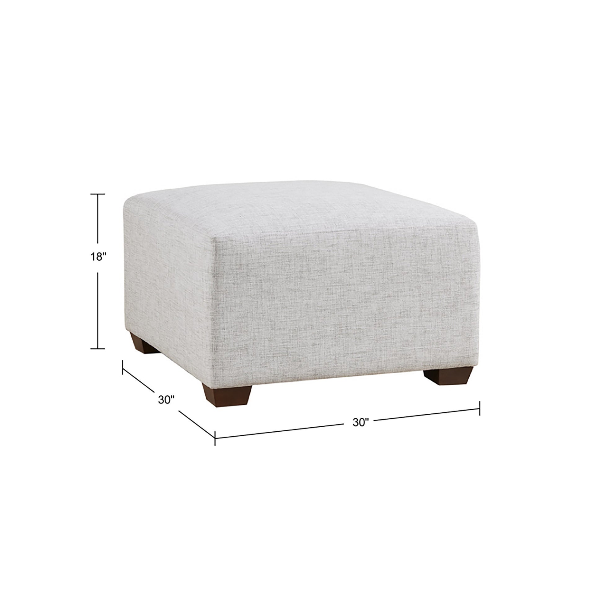 Modular Ottoman ivory-polyester