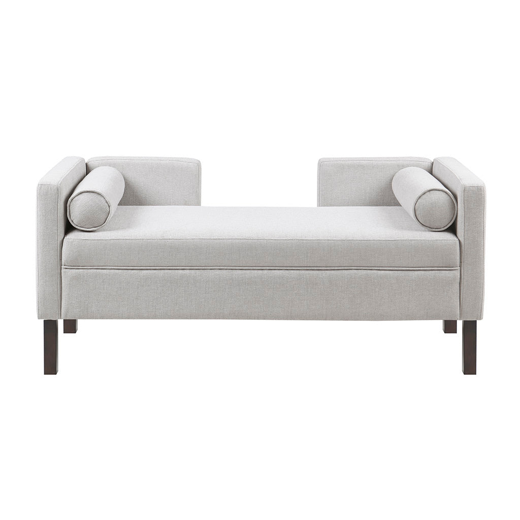 Upholstered Accent Bench gray-polyester