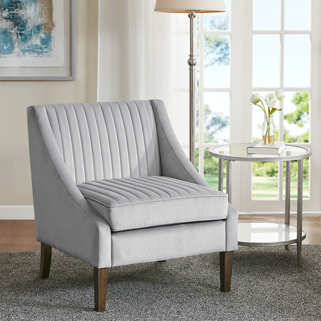 Upholstered Accent Chair light gray-polyester