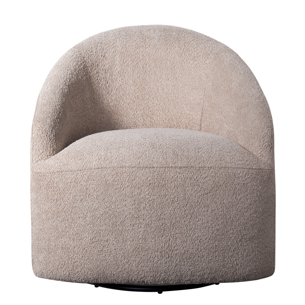 Upholstered 360 Degree Swivel Chair beige-polyester