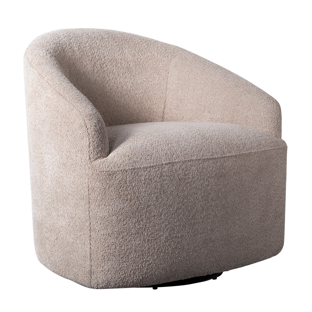 Upholstered 360 Degree Swivel Chair beige-polyester