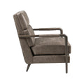 Faux Leather Channel Accent Armchair