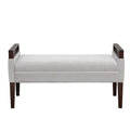 Upholstered Accent Bench light grey-polyester