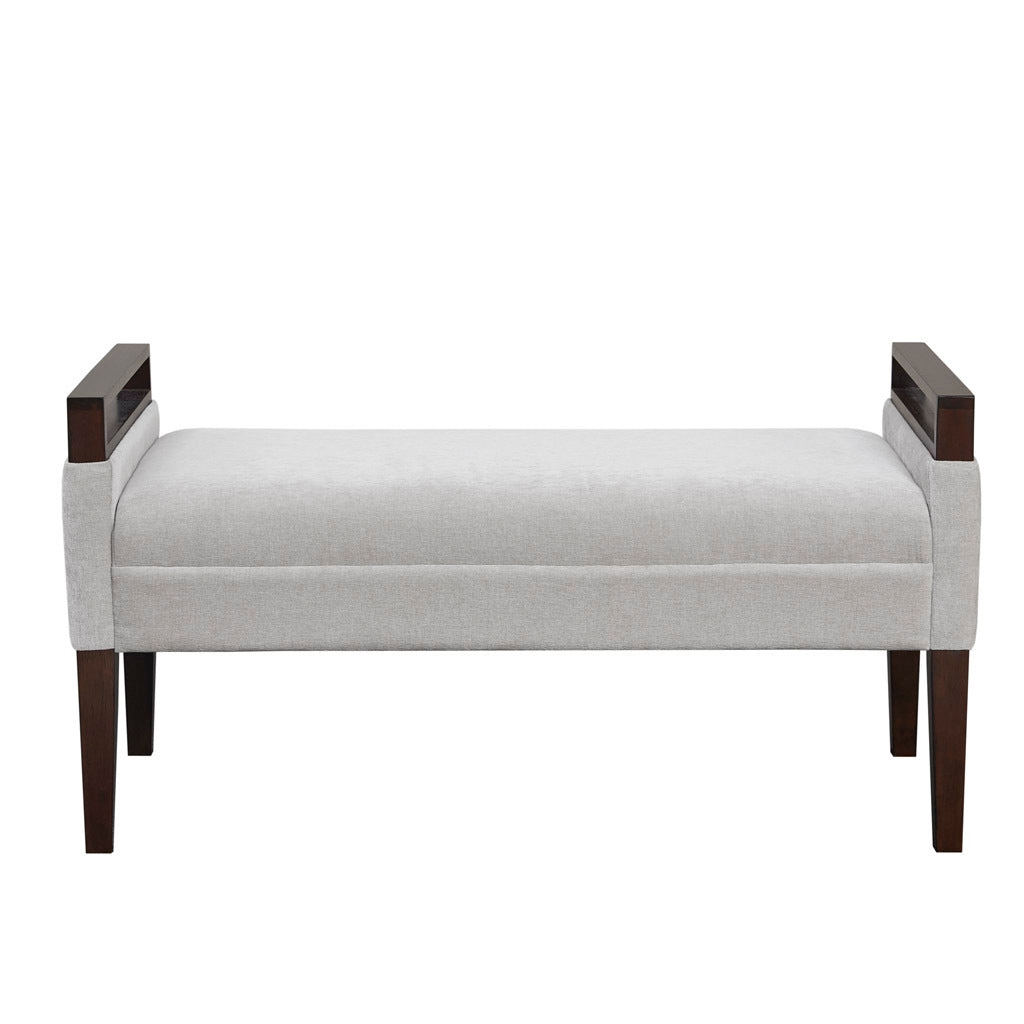 Upholstered Accent Bench light grey-polyester