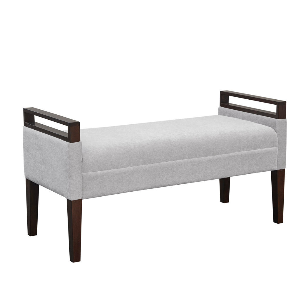 Upholstered Accent Bench light grey-polyester