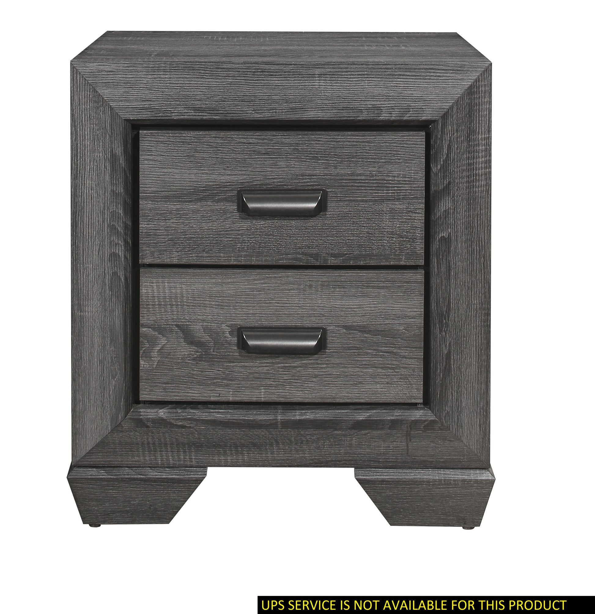 Gray Finish 1pc Nightstand of 2x Drawers Wooden gray-2 drawers-wood