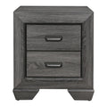 Gray Finish 1pc Nightstand of 2x Drawers Wooden gray-2 drawers-wood