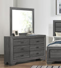 Wooden Bedroom Furniture Gray Finish 1pc Dresser of 6x gray-6-wood