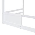 Twin over Twin Bunk Bed with Roof and Window, with white-solid wood+mdf