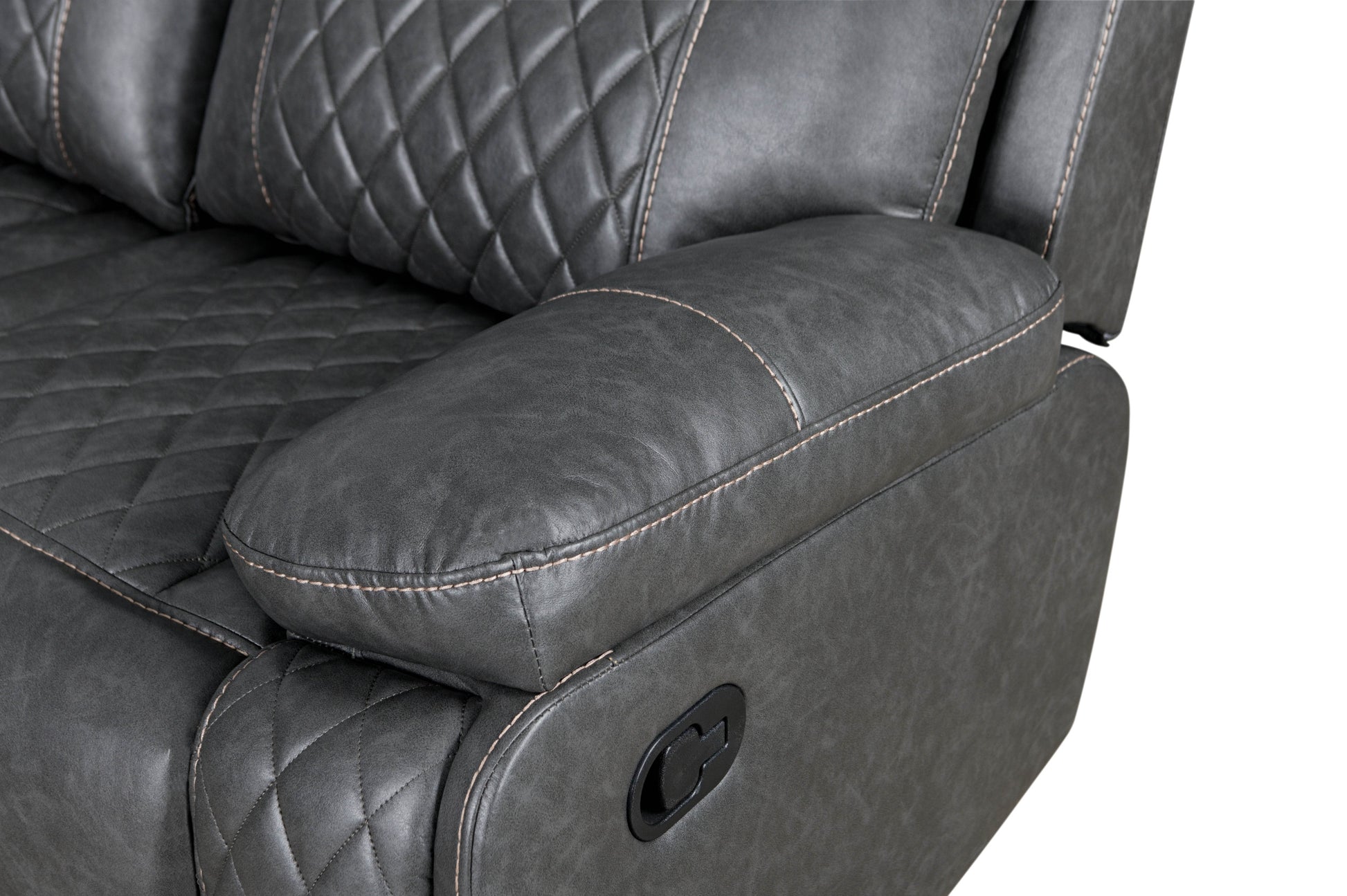 Home Theater Seating Manual Recliner with Cup Holder gray-foam-pu