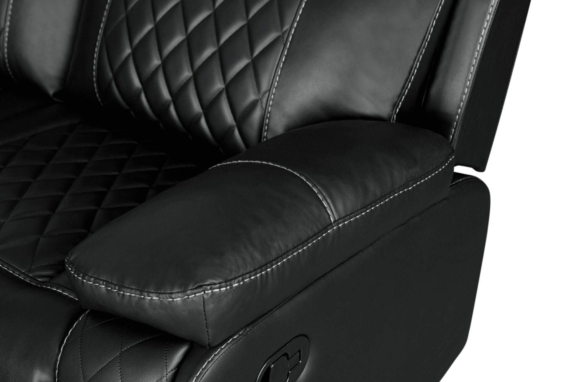 Home Theater Seating Manual Recliner with Cup Holder black-foam-pu