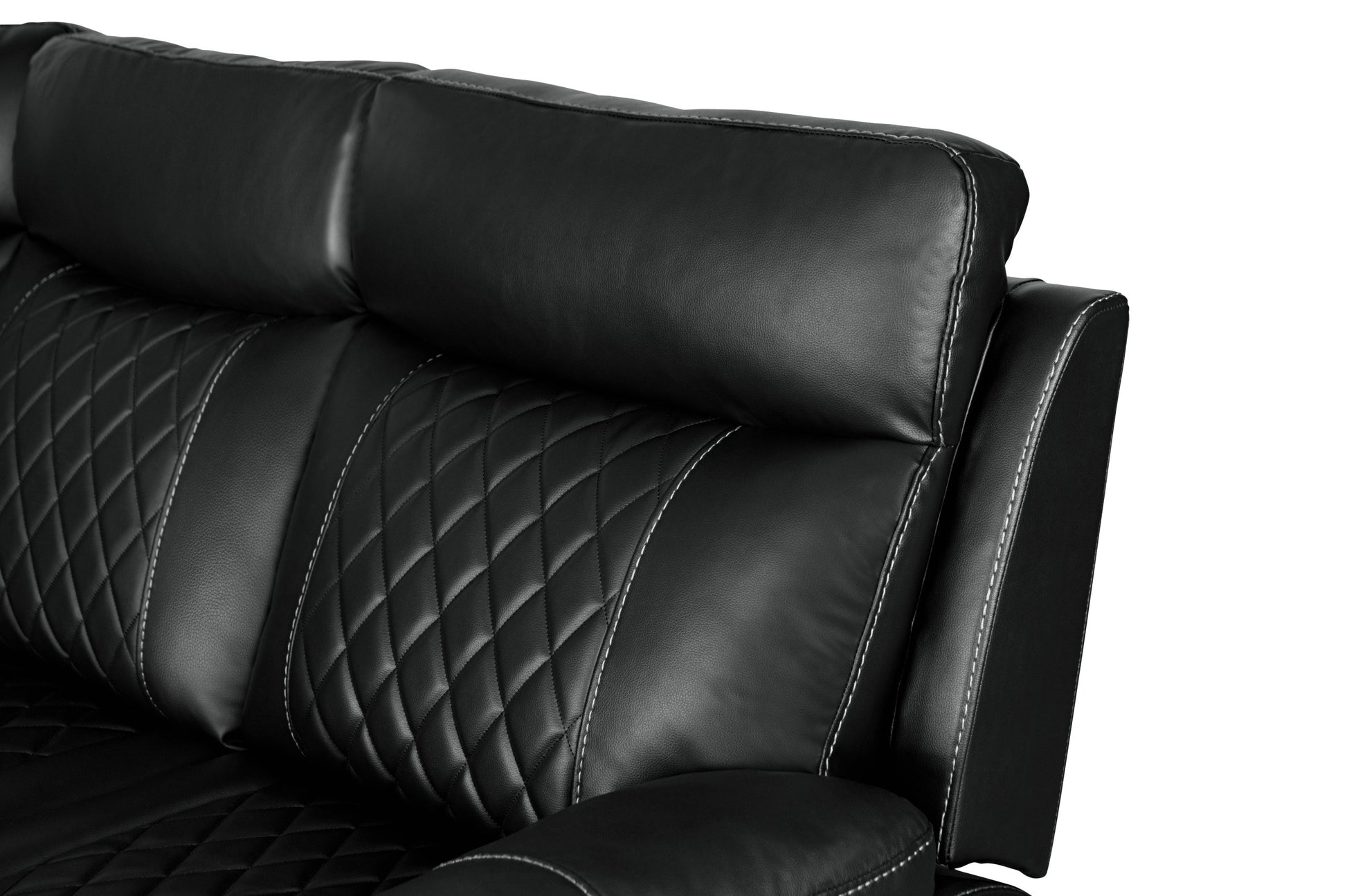 Home Theater Seating Manual Recliner with Cup Holder black-foam-pu