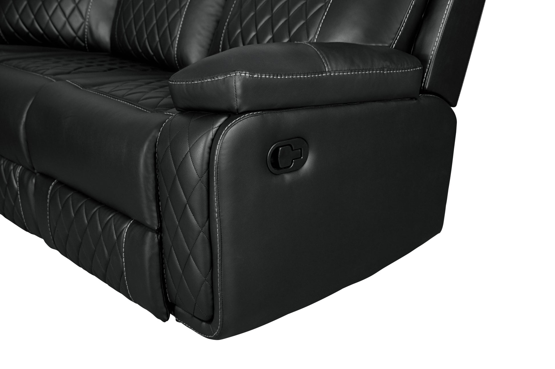 Home Theater Seating Manual Recliner with Cup Holder black-foam-pu