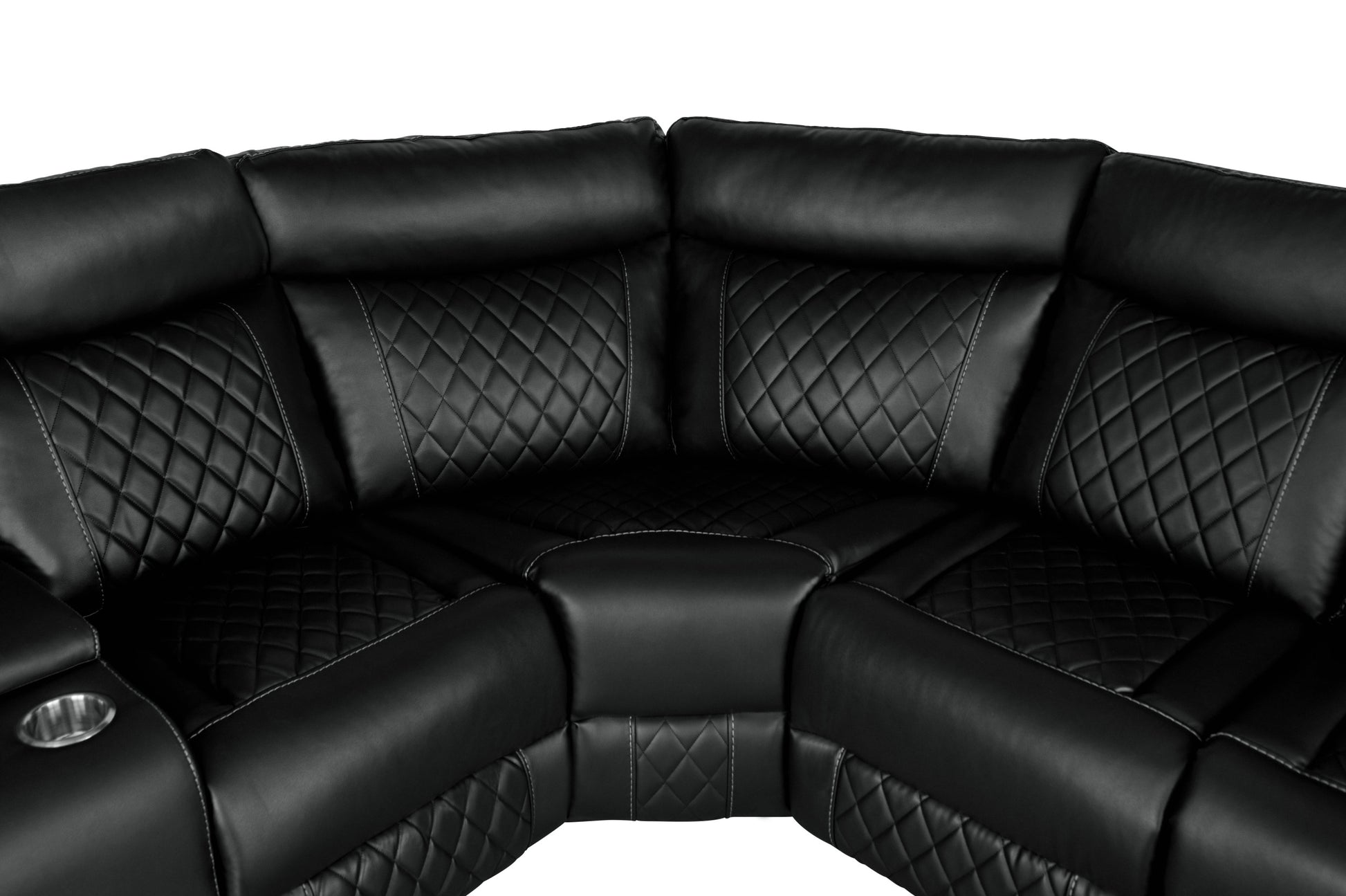 Home Theater Seating Manual Recliner with Cup Holder black-foam-pu