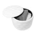 Round Velvet upholstered Storage Ottoman,Footrest