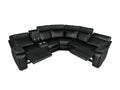 Home Theater Seating Manual Recliner with Cup Holder black-foam-pu